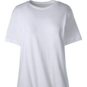 NWT LANDS' END WOMEN'S SHORT SLEEVE ESSENTIAL CREW NECK T-SHIRT‎ WHITE SMALL